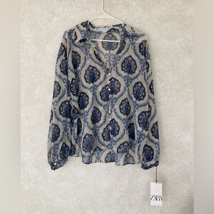 Zara Printed Women’s Top, Size XL, NWT
